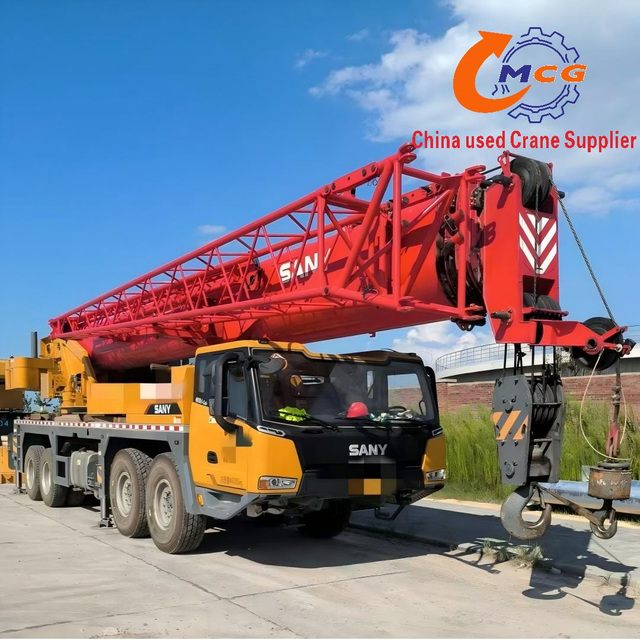 Affordable used Sany 2024 80-ton 5-section boom truck crane for sale