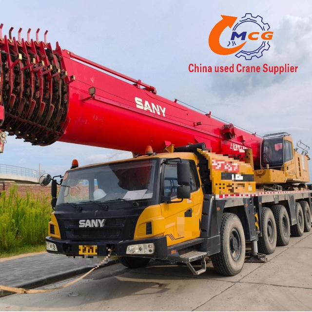2021 Sany 160t 8-section boom used truck crane for sale. Contact us if you need it.