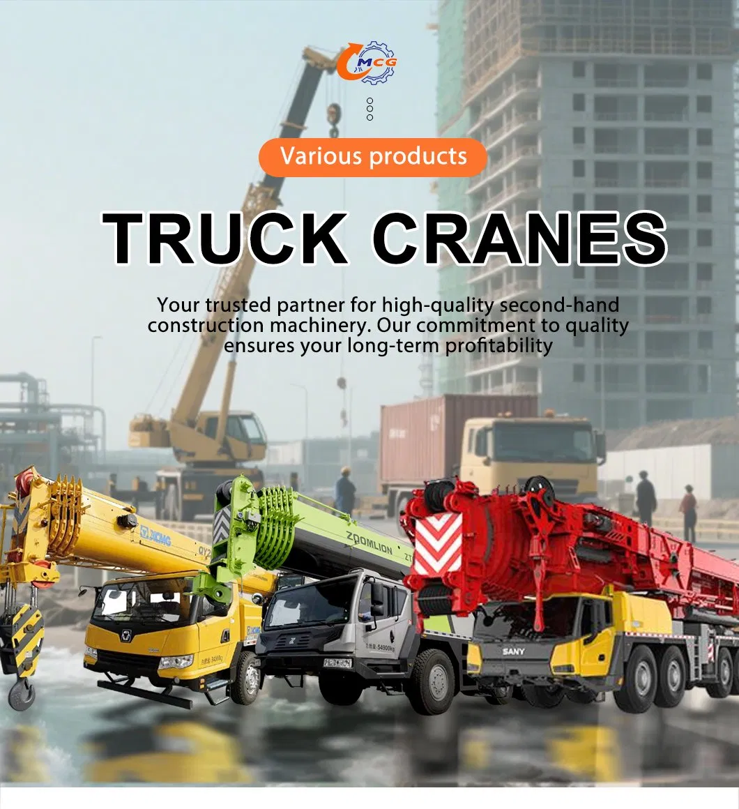 Heavy Duty Truck Crane Used Construction Machinery All Terrain Mobile Crane Job Site Equipment