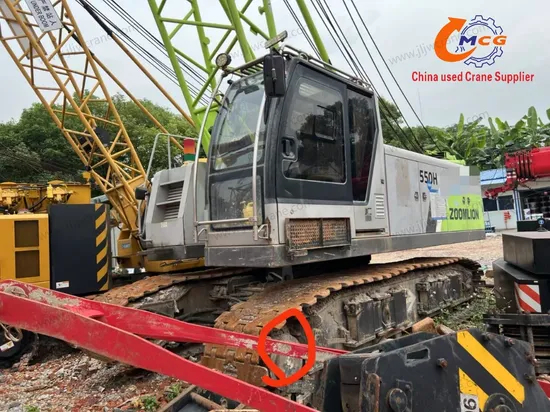 Used Crawler Cranezoom Lion 55 Tons Zcc550 Mobile Crane Second-Hand Truck Crane Construction Machinery Parts